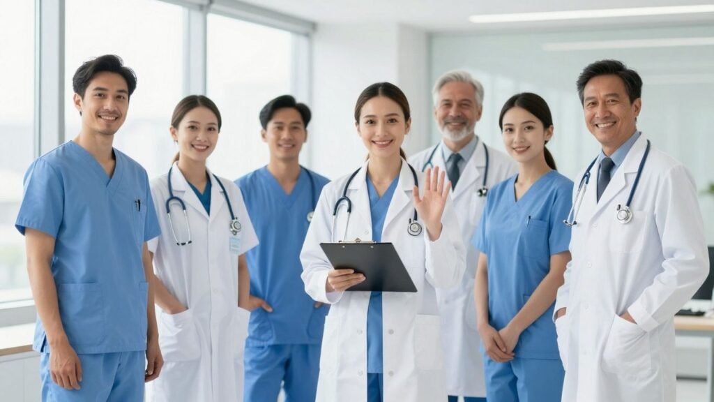 Medical assistants in a clinic
