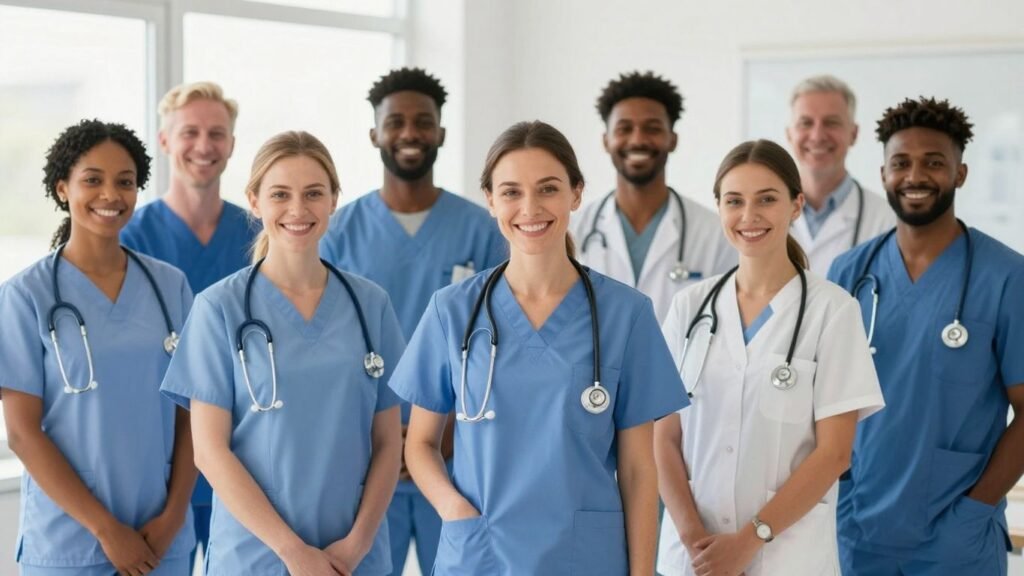 Nursing assistants in training ready for healthcare careers.