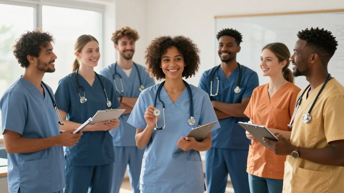 Nurses in training in a San Antonio classroom.